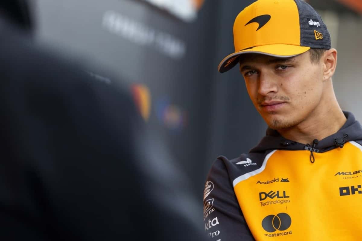Montreal (Canada), 12/06/2025.- McLaren driver Lando Norris of Britain participates in an interview on media day for the Formula 1 Grand Prix of Canada at the Circuit Gilles-Villeneuve in Montreal, Canada, 12 June 2025. The 2025 Canadian Grand Prix will take place on 15 June 2025. (Fórmula Uno, Reino Unido) EFE/EPA/SHAWN THEW