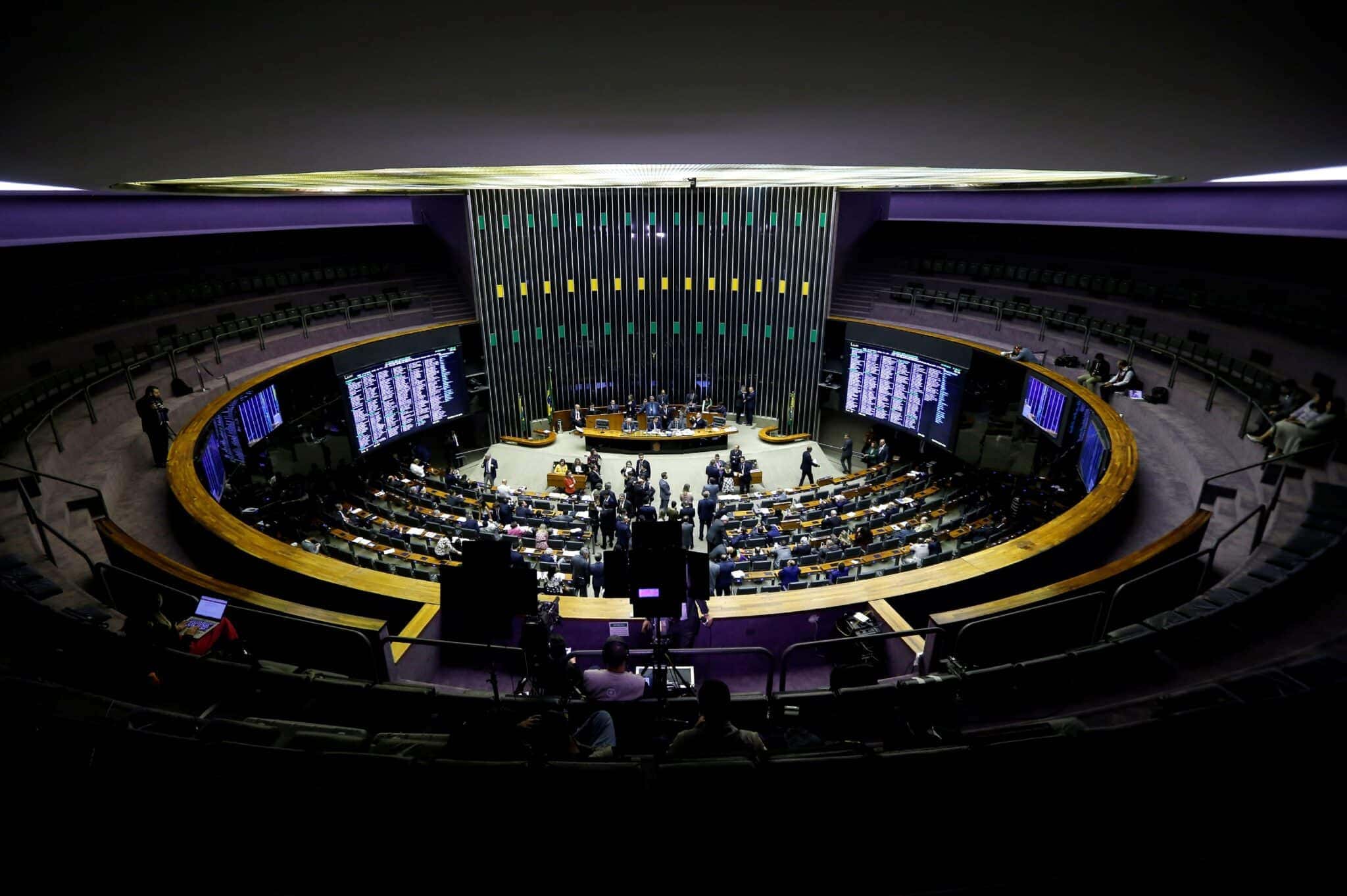 A general view of the plenary chamber of deputies during a session to vote the pension reform bill in Brasilia, Brazil August 7, 2019. REUTERS/Adriano Machado
