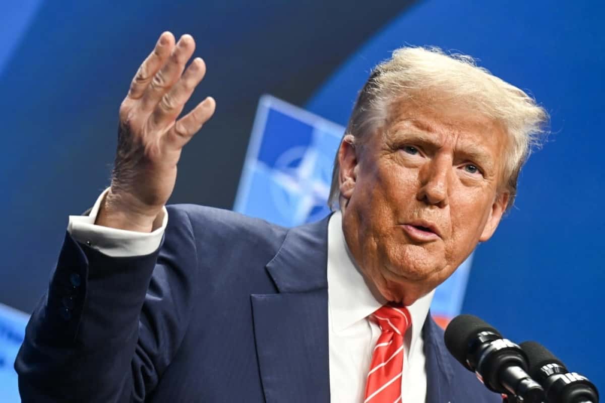 The Hague (Netherlands), 25/06/2025.- US President Donald Trump speaks during a press conference after the NATO summit at the World Forum The Hague, The Netherlands, 25 June 2025. The Netherlands, for the first time in NATO's history of existence, is hosting a NATO summit. (Países Bajos; Holanda, La Haya) EFE/EPA/JONAS ROOSENS