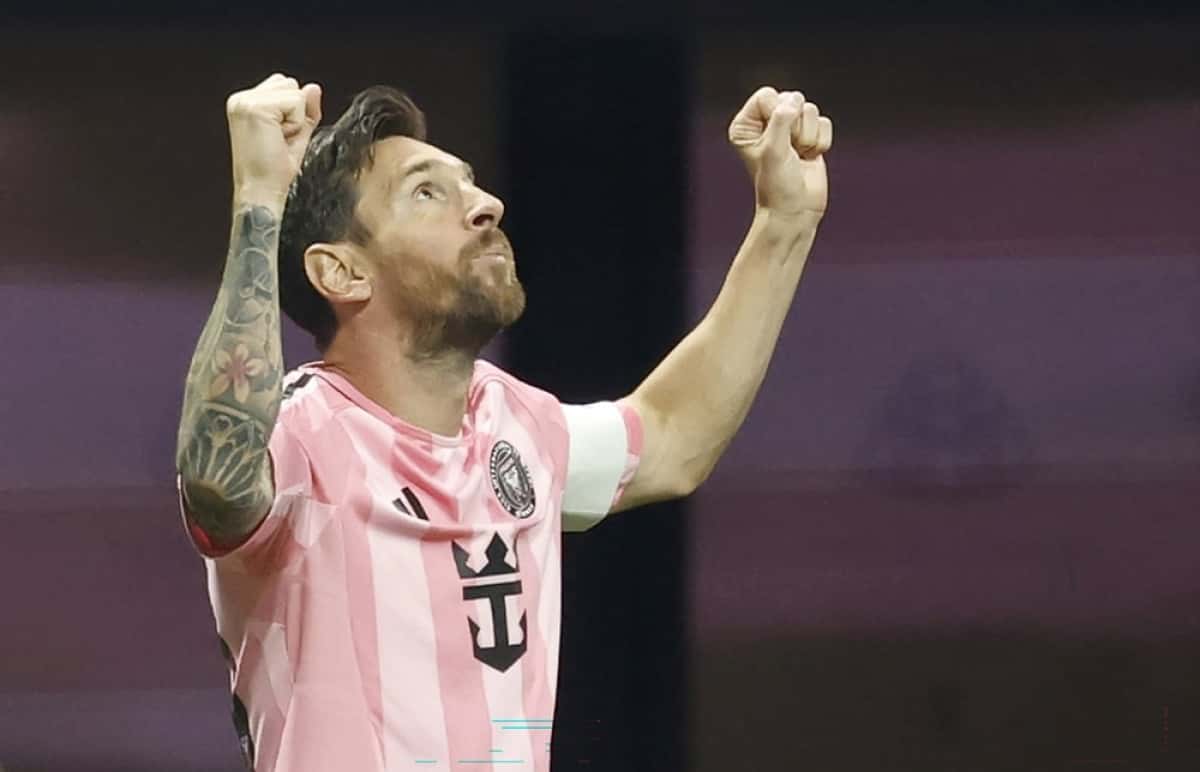 FOTODELDÍA EPA8997. ATLANTA (ESTADOS UNIDOS), 19/06/2025.- Lionel Messi del Inter Miami celebra un gol este jueves, durante un partido del Mundial de Clubes entre Inter Miami y Porto en Atlanta Georgia ( Estados Unidos). EFE/EPA/ Erik S. Lesser