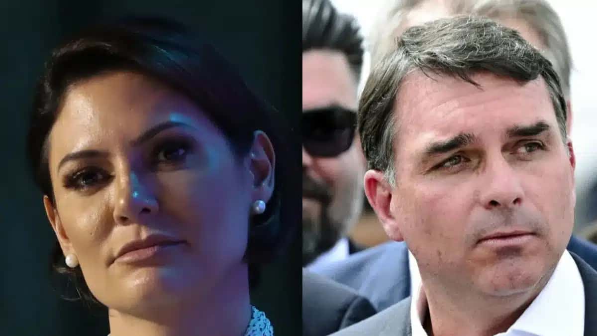 Flávio Bolsonaro e Michelle Bolsonaro