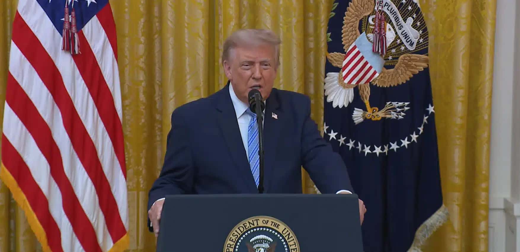 O presidente dos EUA, Donald Trump, em discurso à nação nesta quinta-feira (16)