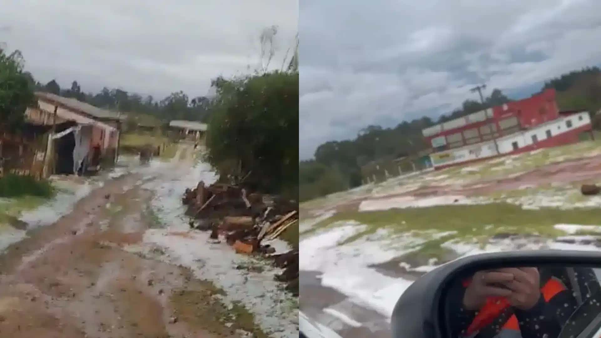 Chuva de granizo causou estragos em Eldorado do Sul