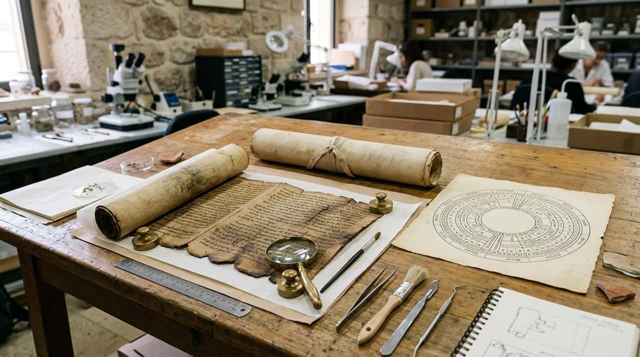 O Calendário de Qumran era utilizado pela comunidade dos Essênios, grupo judaico que viveu próximo ao Mar Morto entre os séculos II a.C. e I d.C.