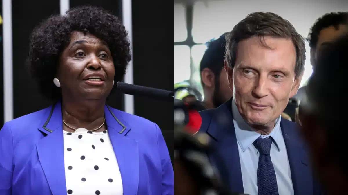 À esquerda, a deputada Benedita da Silva (PT); à direita, Marcelo Crivella (Republicanos)
