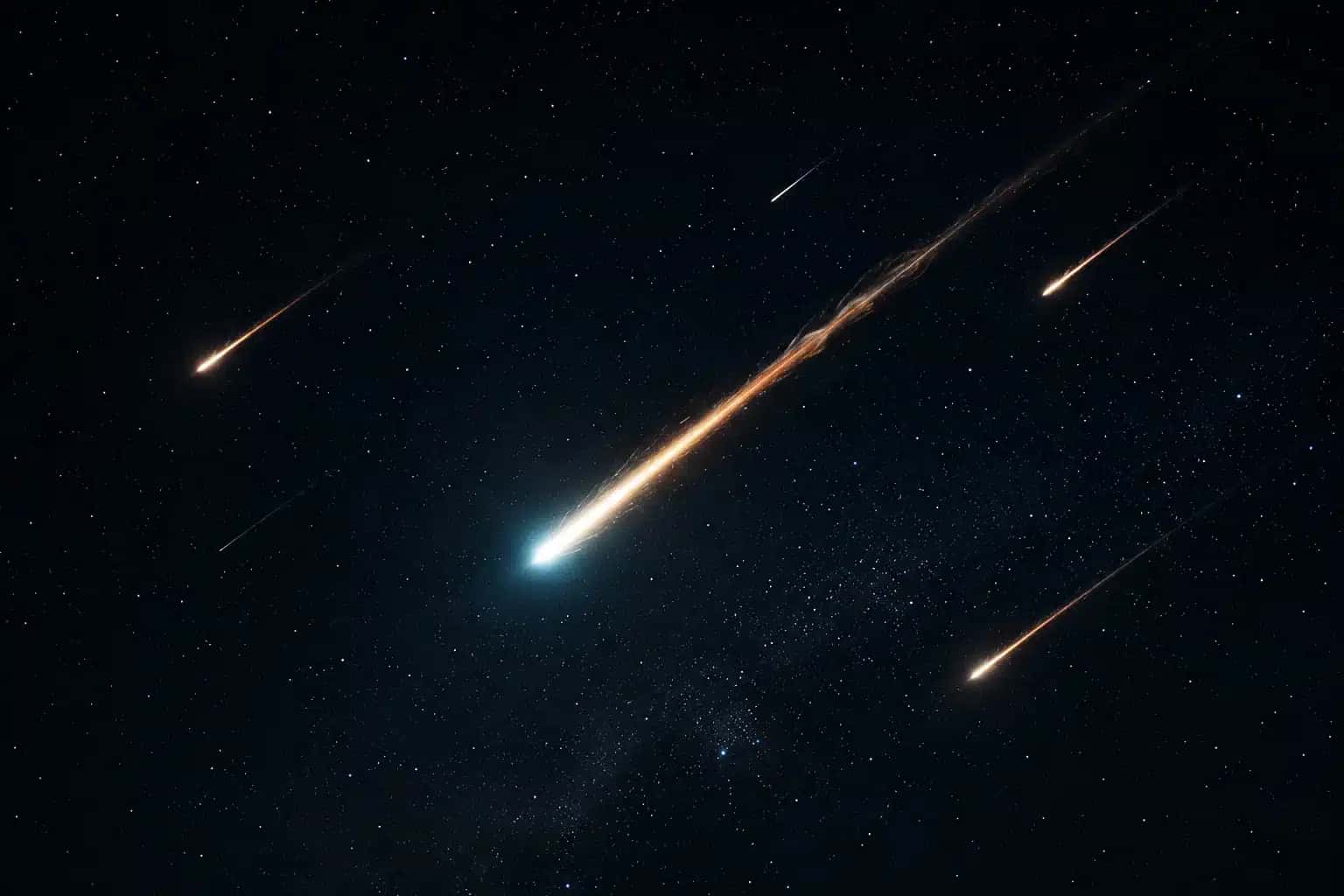 Os bólidos são meteoros maiores e mais brilhantes que deixam rastros marcantes no céu noturno.