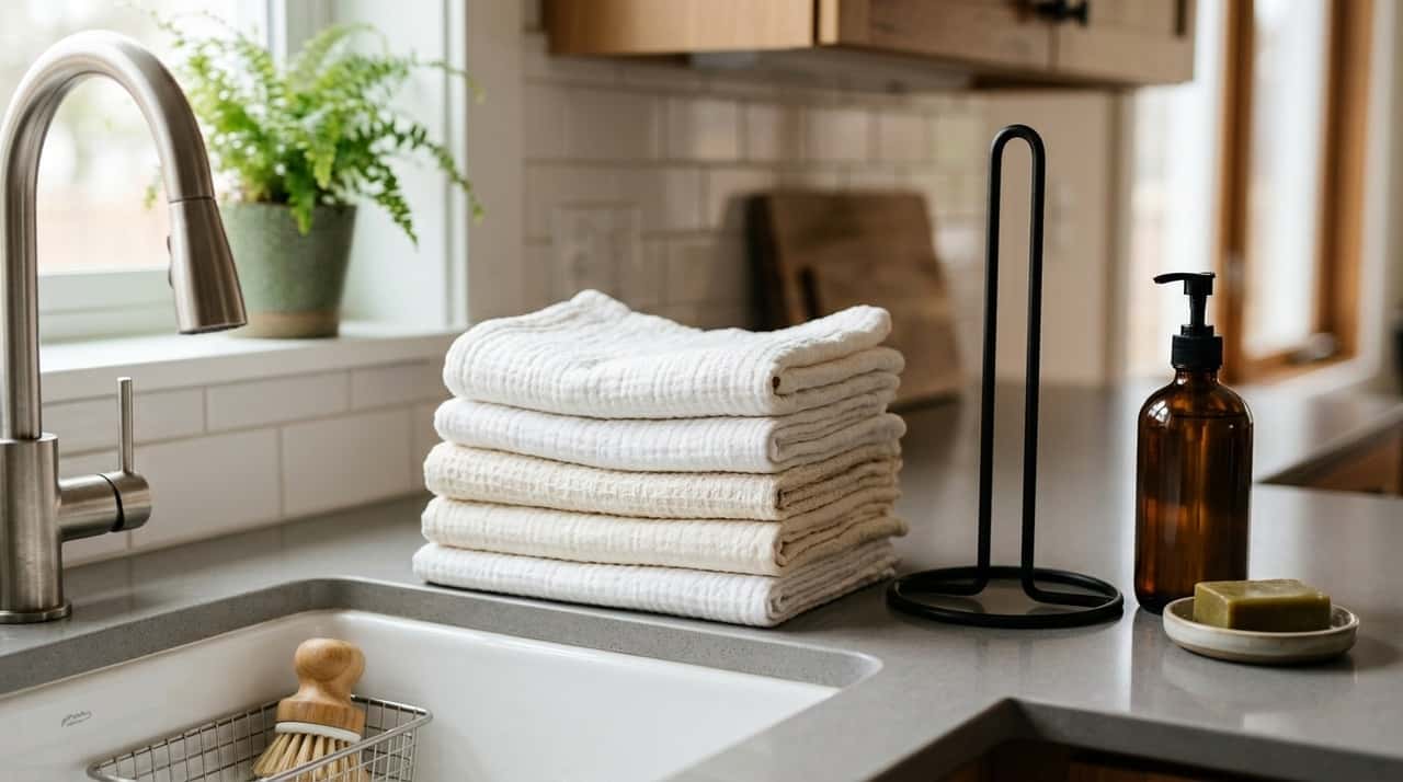 As toalhas de papel reutilizáveis são panos de limpeza desenhados para assumir a função do papel-toalha na cozinha e em outros ambientes da casa.