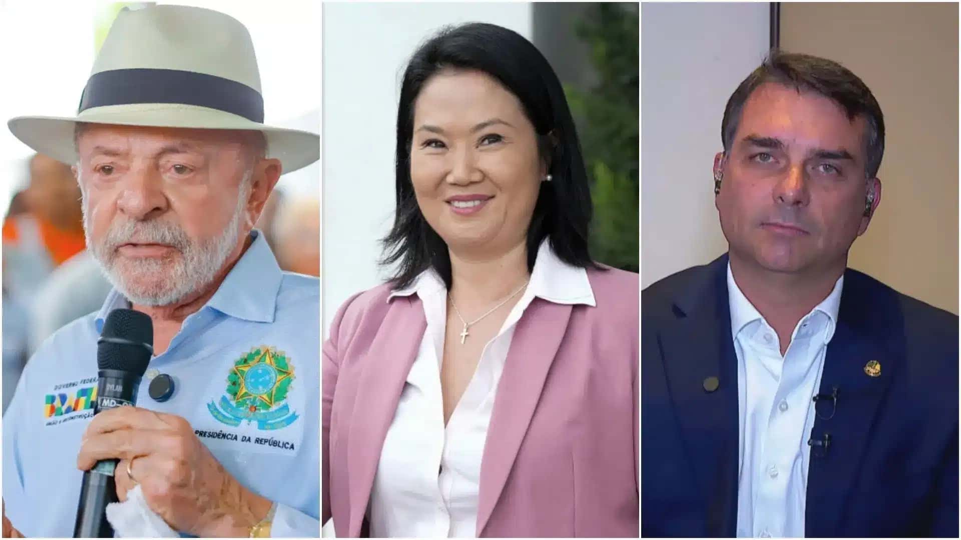 Luiz Inácio Lula da Silva, Keiko Fujimori e Flávio Bolsonaro