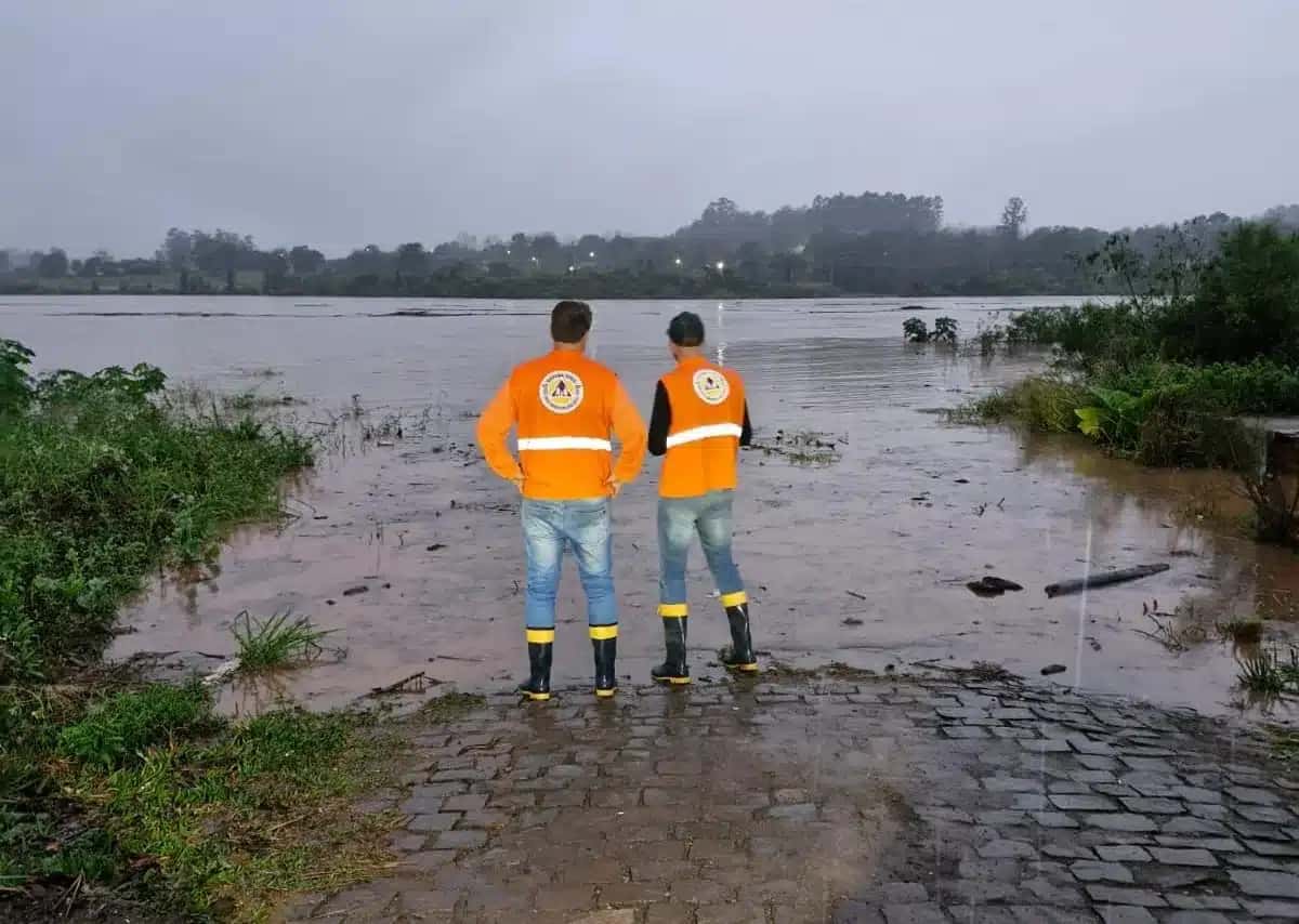 Area ainda inundada em Arroio do Meio, no Vale do Taquari