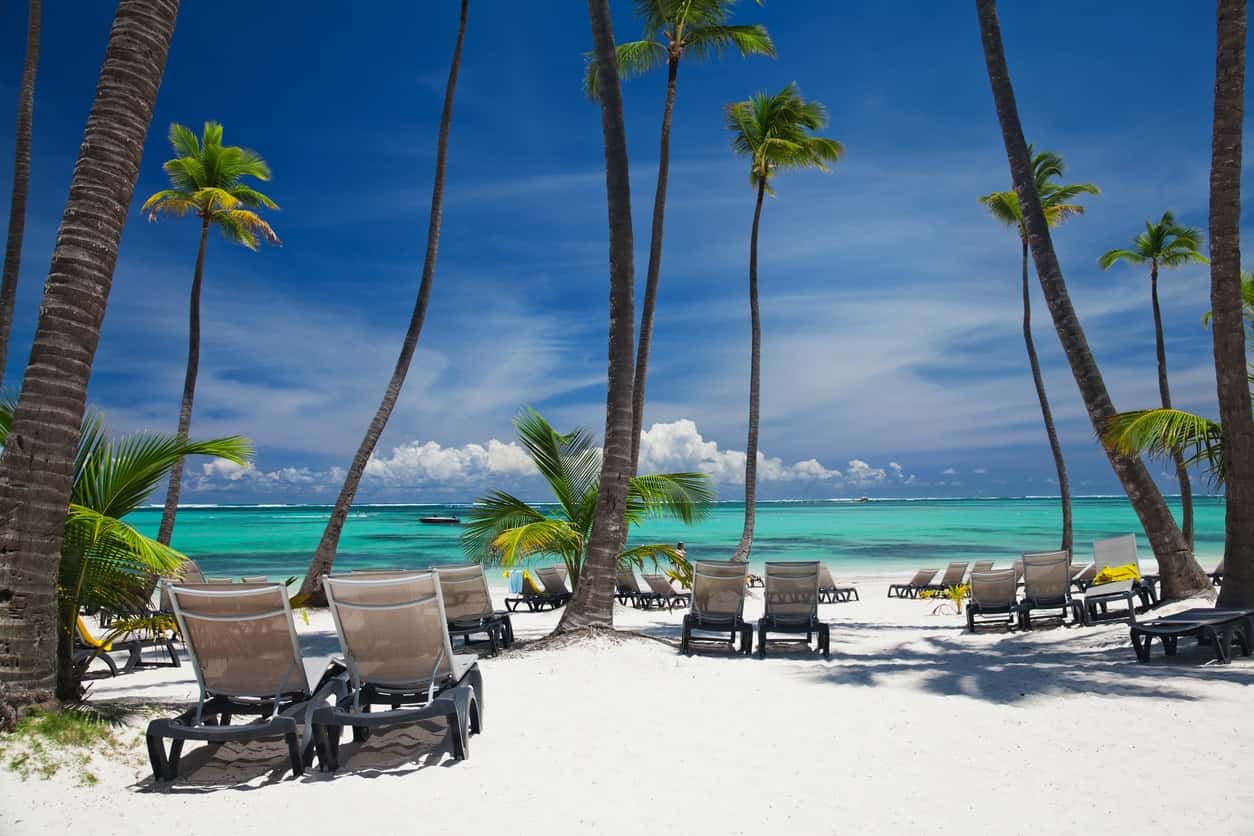 Ocean view on the Bavaro beach in Punta Cana. Dominican republic