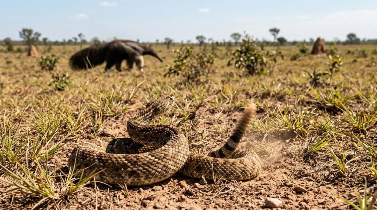 O chocalho da cascavel amazônica vai muito além de um simples alerta.