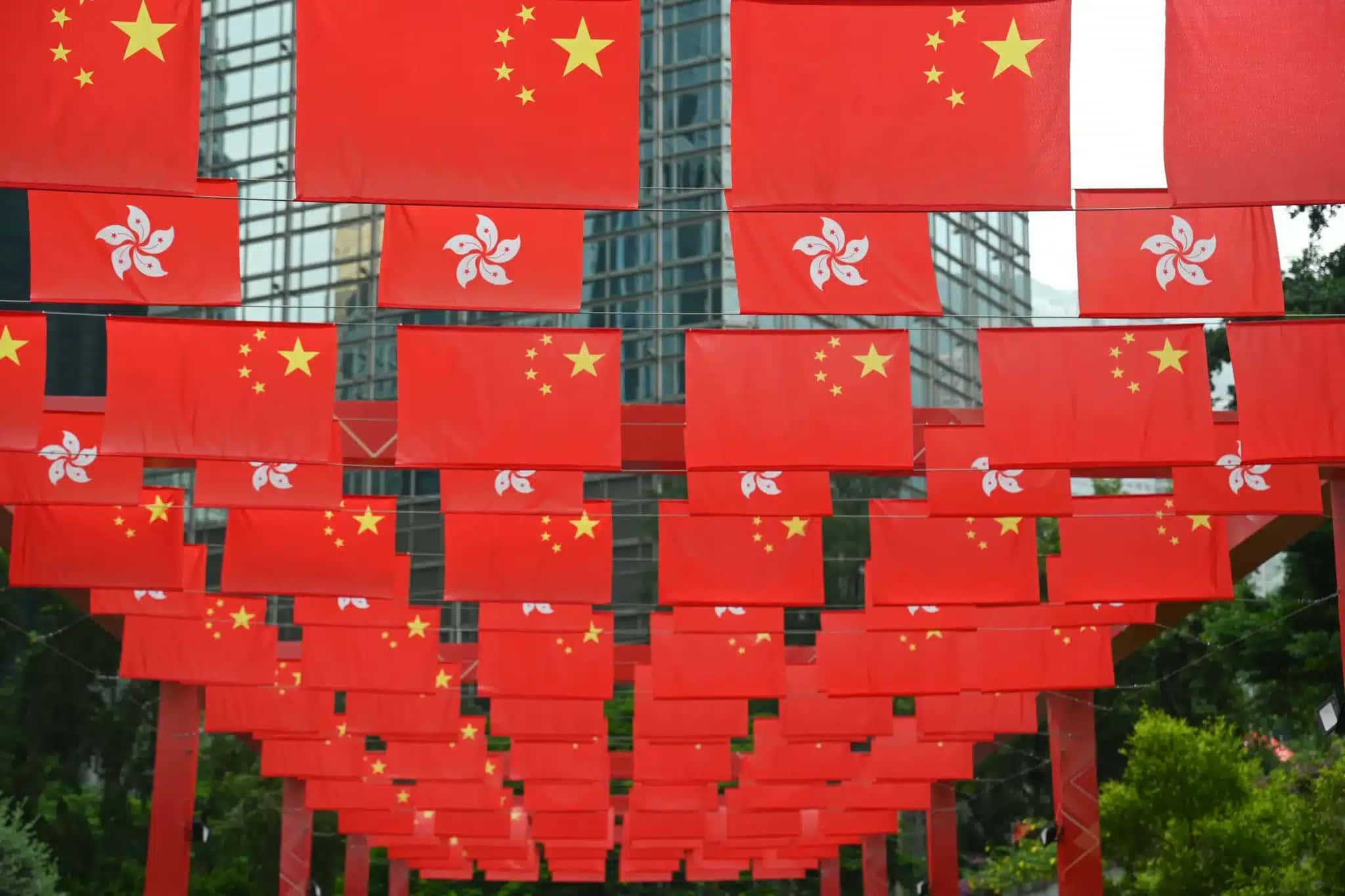 Bandeiras de Hong Kong e da China