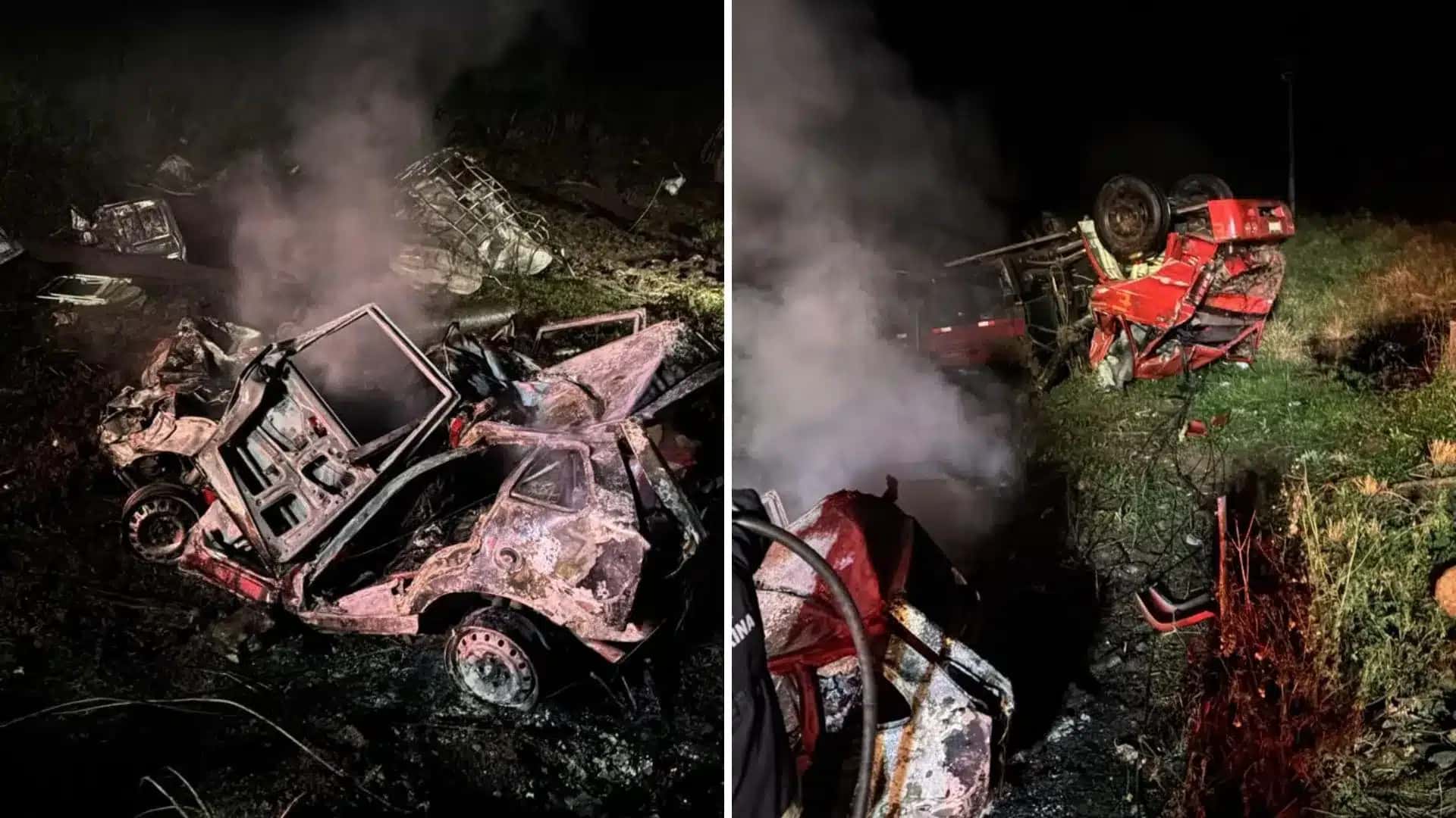 Quatro morrem após colisão e incêndio de veículo na SC-305 em SC