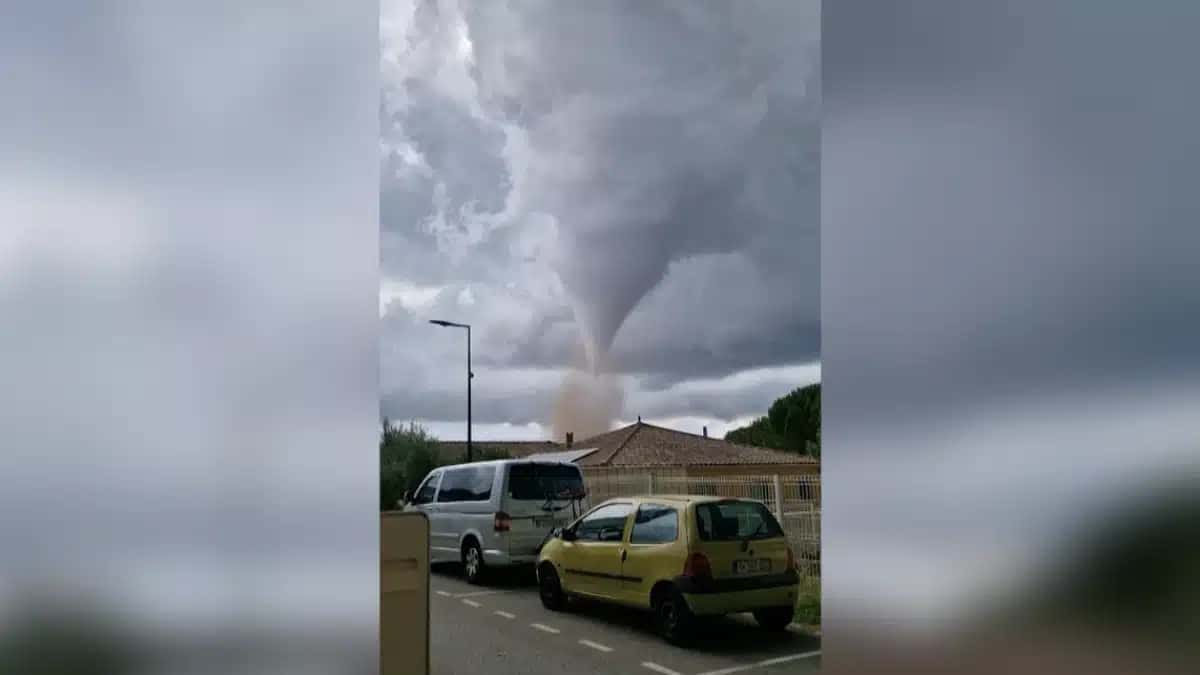 Imagens feitas por testemunhas mostram um tornado sobre o vilarejo de Verzeille, no sul da França