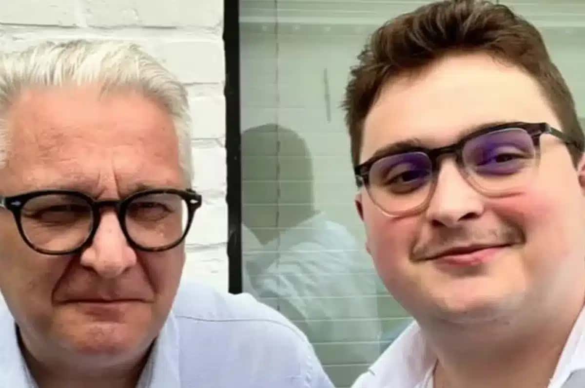 Clément Vandenkerckhove e seu pai, o príncipe Laurent
