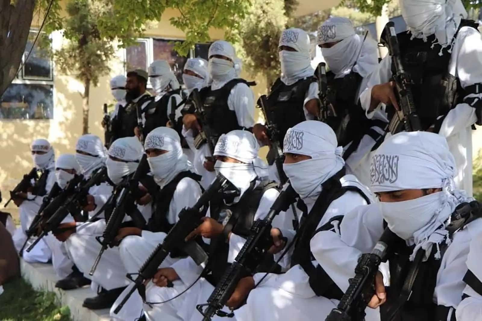 Combatentes do Talibã com armas de ataque dos EUA são fotografados em um desfile do Dia da Independência na cidade de Qalat, Afeganistão, na quinta-feira (19)