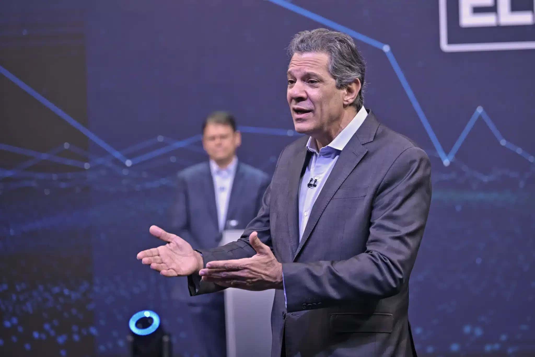 Fernando Haddad, candidato ao Governo de São Paulo durante debate