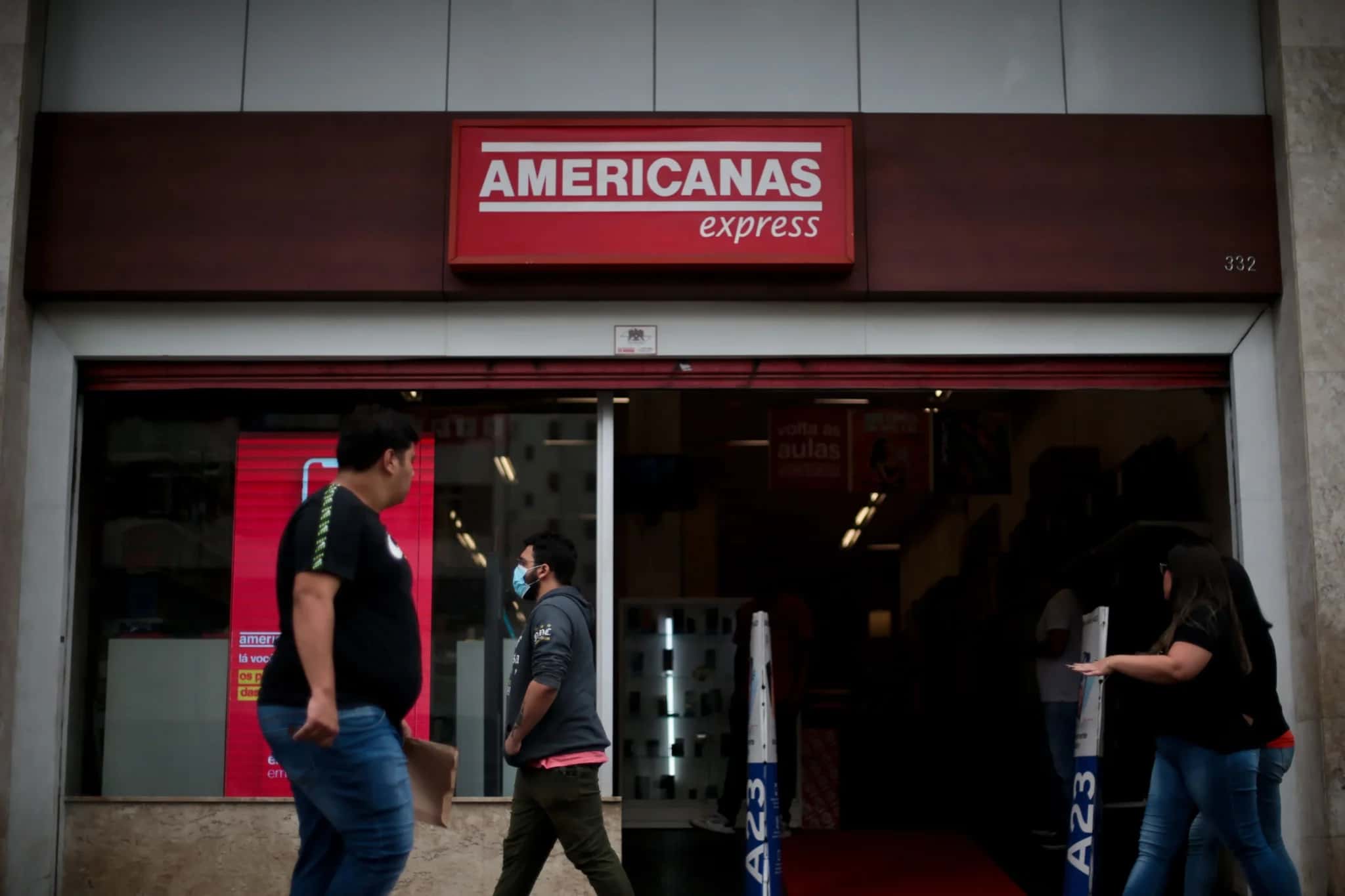 Foto da fachada da loja Americanas localizada na Avenida Paulista, na região central de São Paulo