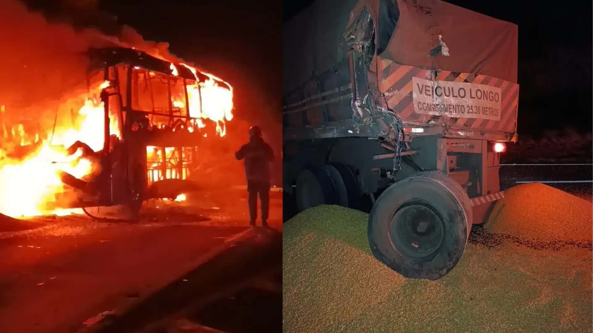 Bombeiros que estavam no ônibus fizeram o resgate imediato de 13 vítimas, contando com o motorista que já estava lesionado quando foi resgatado