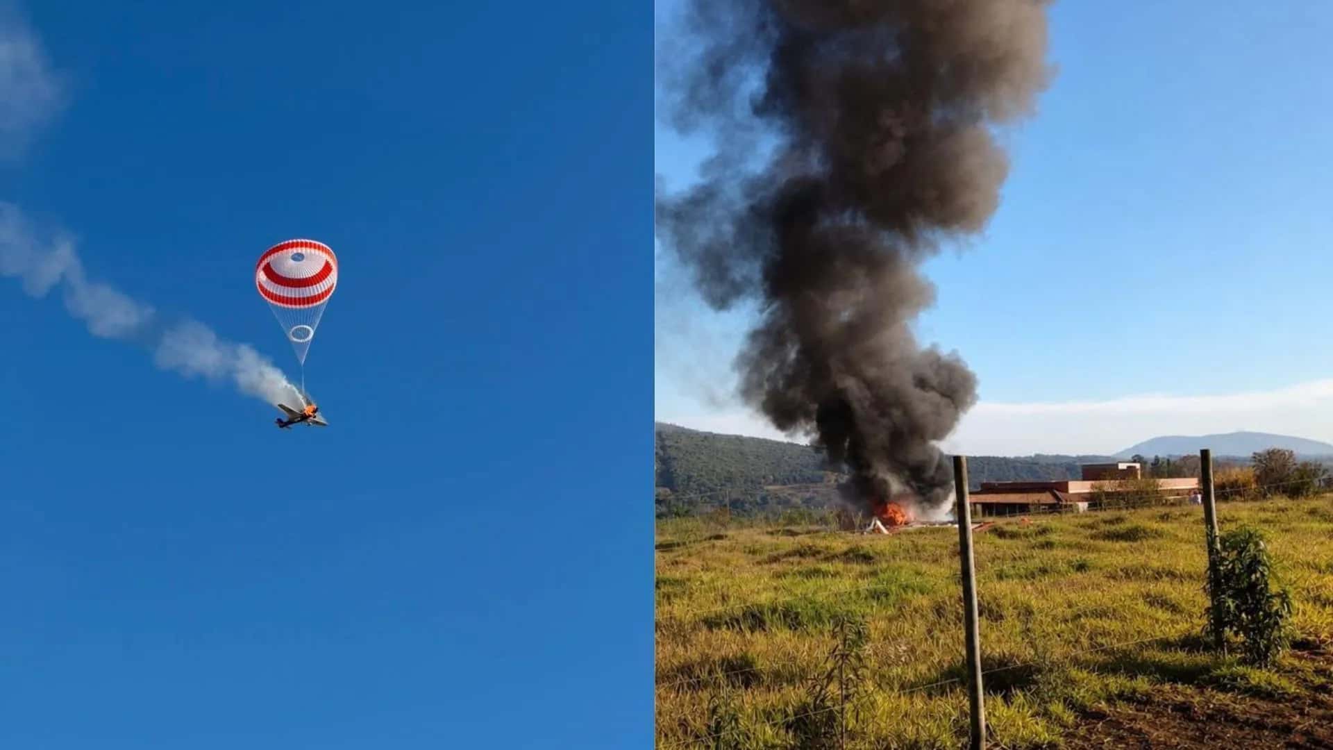 QUEDA AERONAVE PARAQUEDAS MG