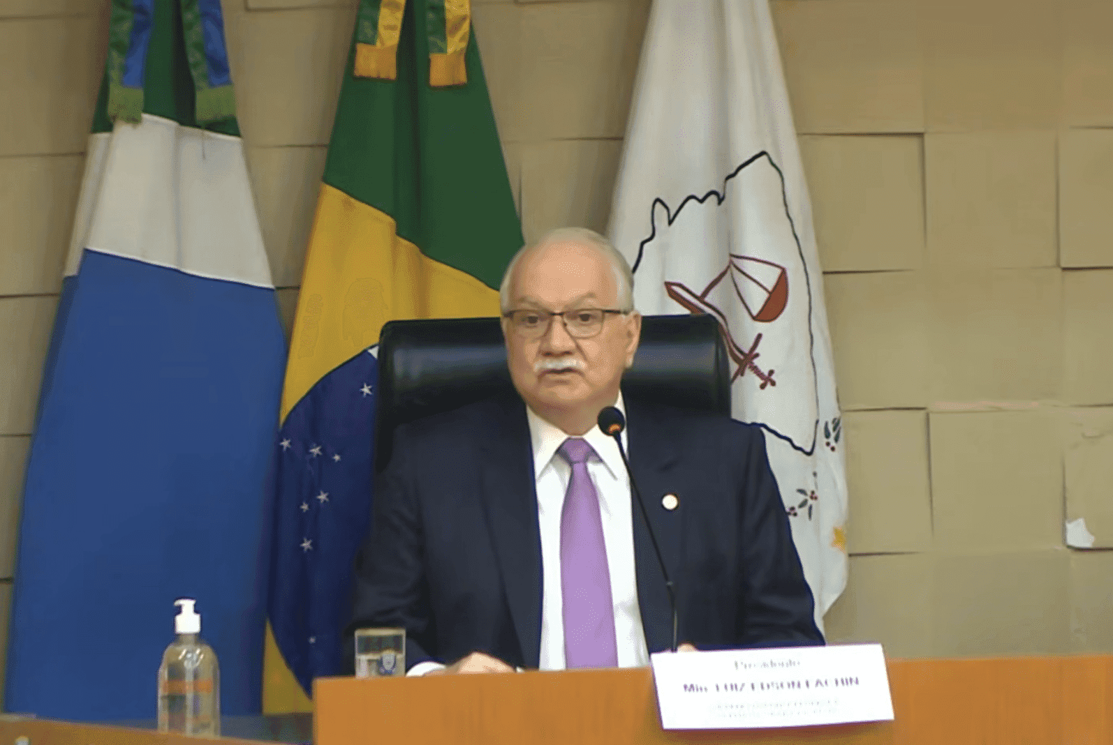 Edson FAchin discursa na 20ª Jornada da Lei Maria da Penha | Reprodução/Youtube CNJ – 28.ago.2026