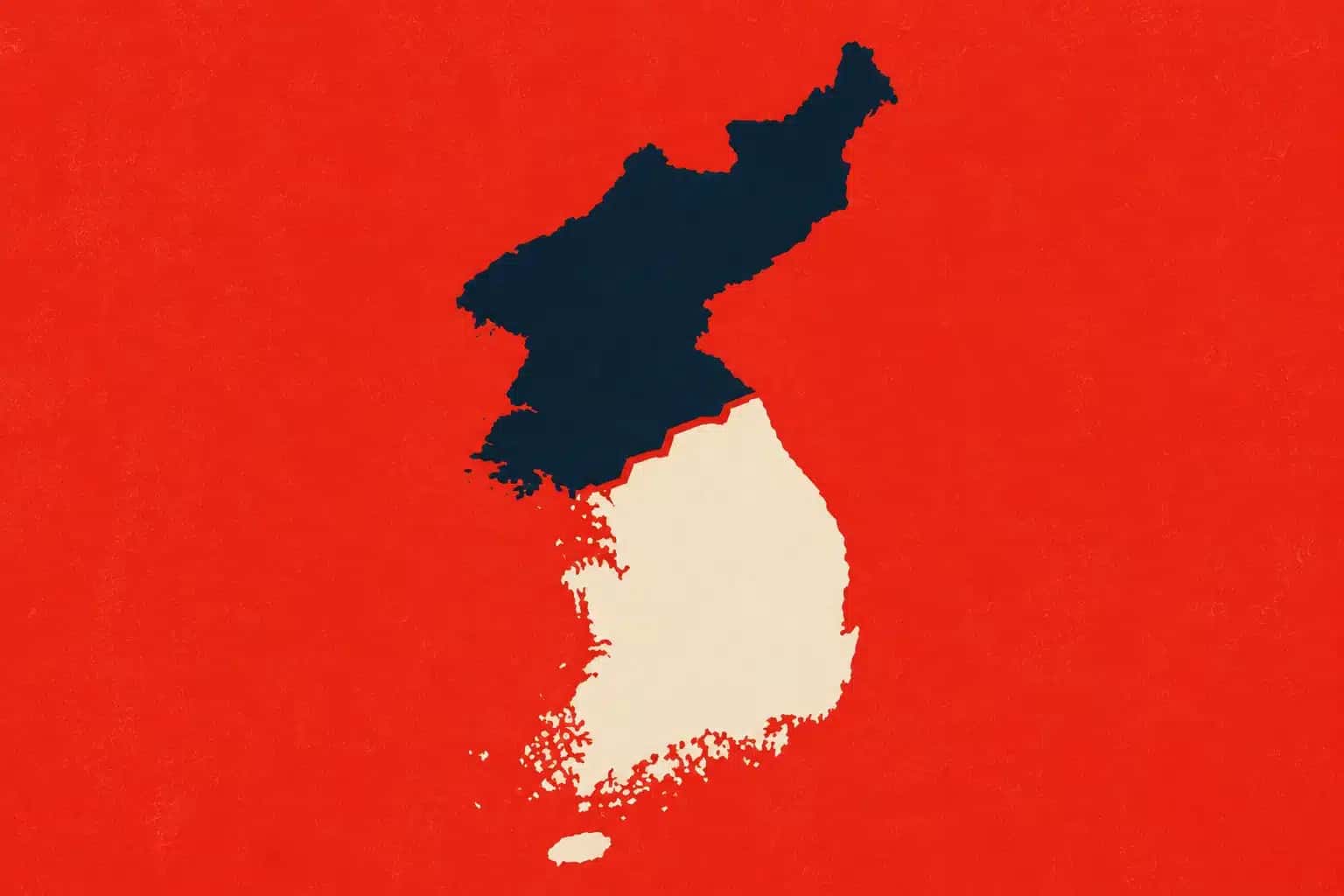 Ilustração de mapa da Coreia do Sul e Coreia do Norte
