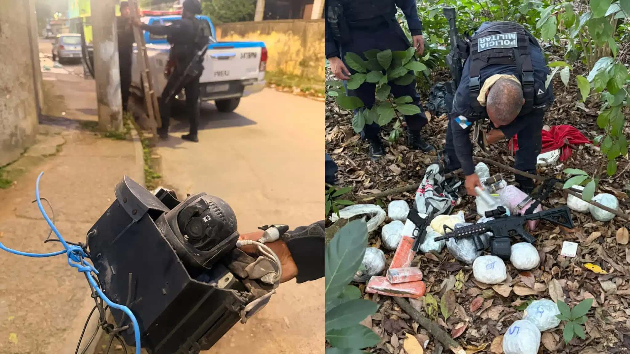 Policiais militares atuam em operação contra o crime organizado em diferentes regiões do Rio de Janeiro. A mobilização reúne 32 batalhões e alcança 76 comunidades nesta terça-feira (18).