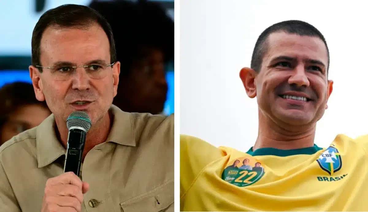 Eduardo Paes e Douglas Ruas, candidatos ao governo do Rio de Janeiro. Fotos: Pablo Porciúncula/AFP e Mauro Pimentel/AFP