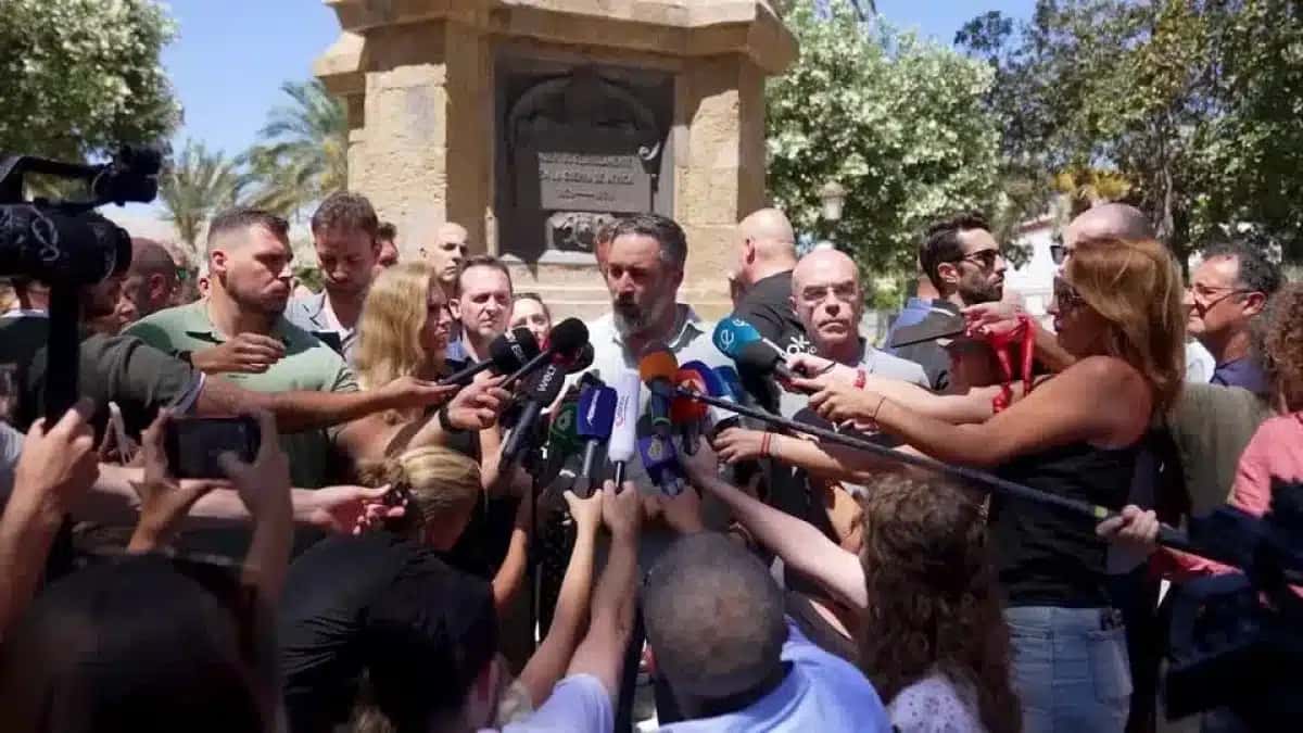 Santiago Abascal, líder do partido de ultradireita espanhol “Vox”, em Ceuta