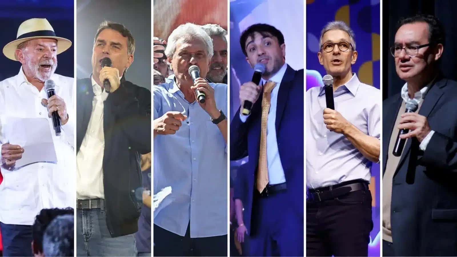 Lula, Flávio Bolsonaro, Ronaldo Caiado, Renan Santos, Romeu Zema e Augusto Cury