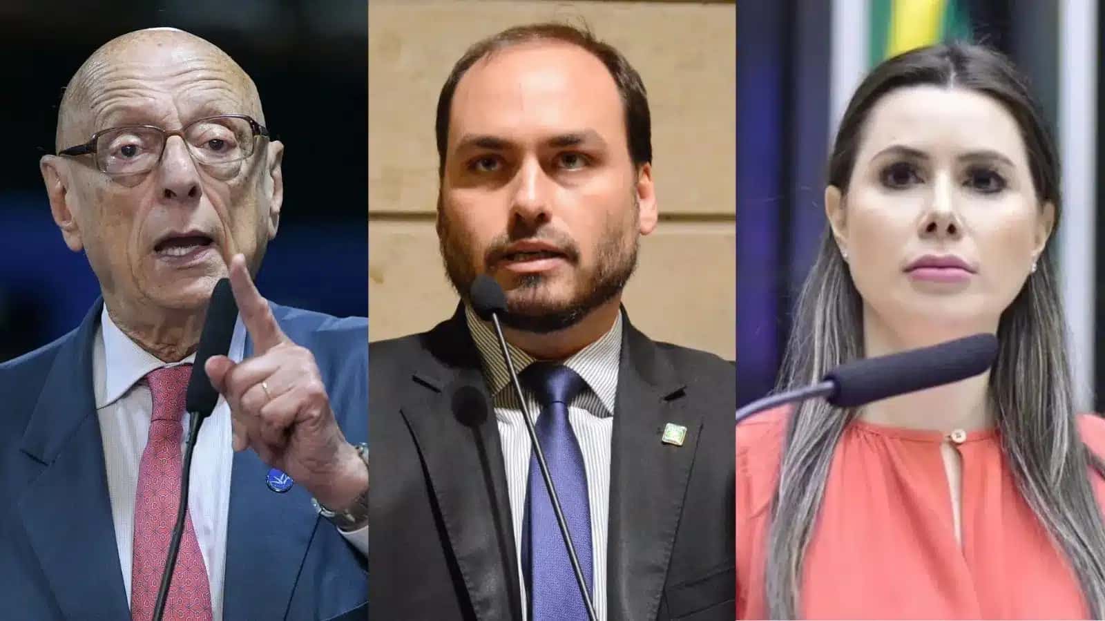 Espiridião Amin (PP), Carlos Bolsonaro (PL) e Carol de Toni (PL)