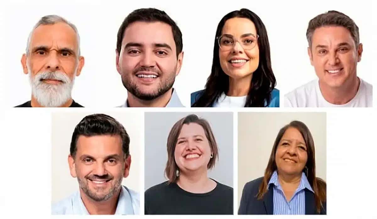 Da esquerda para a direita e de cima para baixo: Cesar Pontes, Gabriel Souza, Juliana Brizola, Luciano Zucco, Marcelo Maranata, Priscila Voigt e Rejane Oliveira
