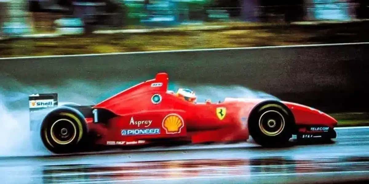 Primeiro carro de Schumacher em sua trajetória na Ferrari