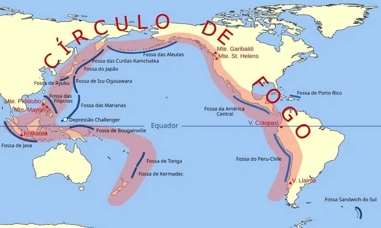 Círculo de Fogo do Pacífico.