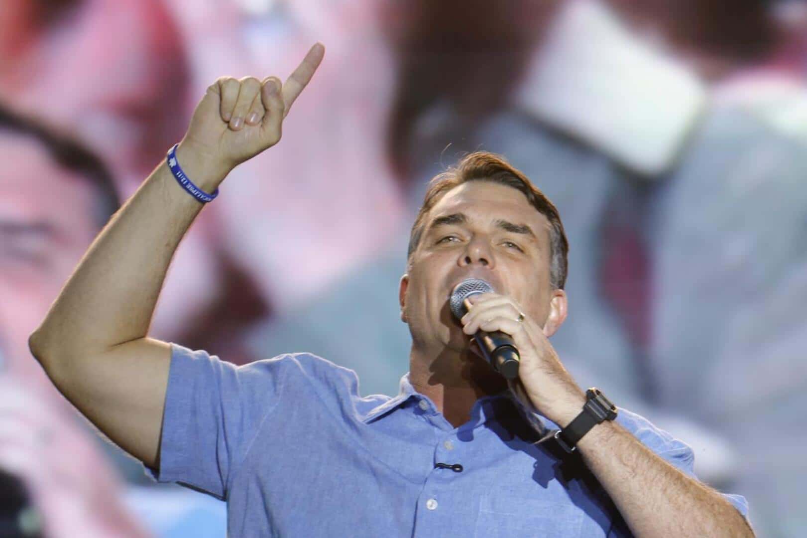 O senador e candidato à Presidência Flávio Bolsonaro | Sérgio Lima/Poder360 – 3.ago.2026