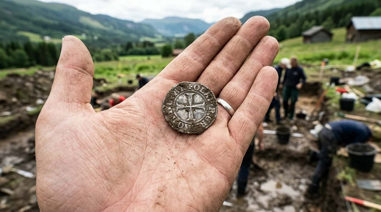 O detectorista Morten Eek encontrou o artefato em abril de 2025, em um campo próximo ao Mosteiro de Utstein, no sudoeste da Noruega