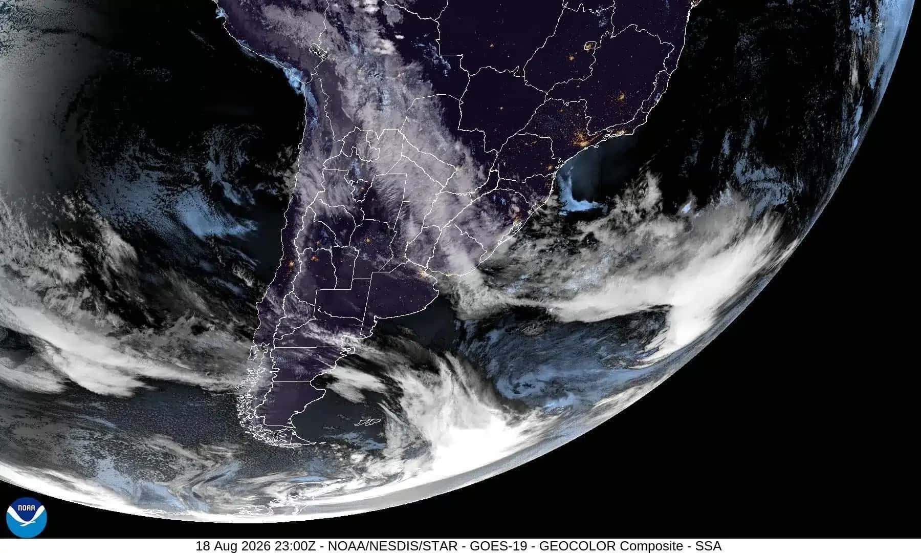 Nuvens no Sul do Brasil que devem dar origem ao fenômeno