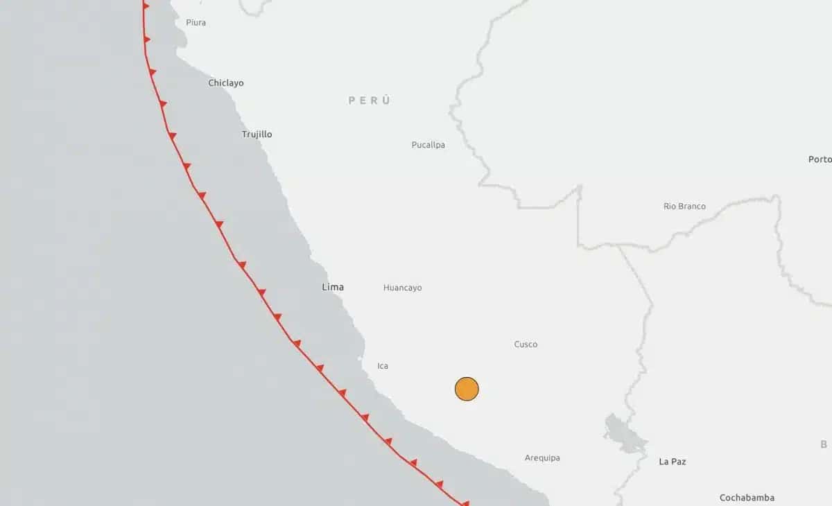 Terremoto que atingiu o Peru. Foto: Reprodução/USGS