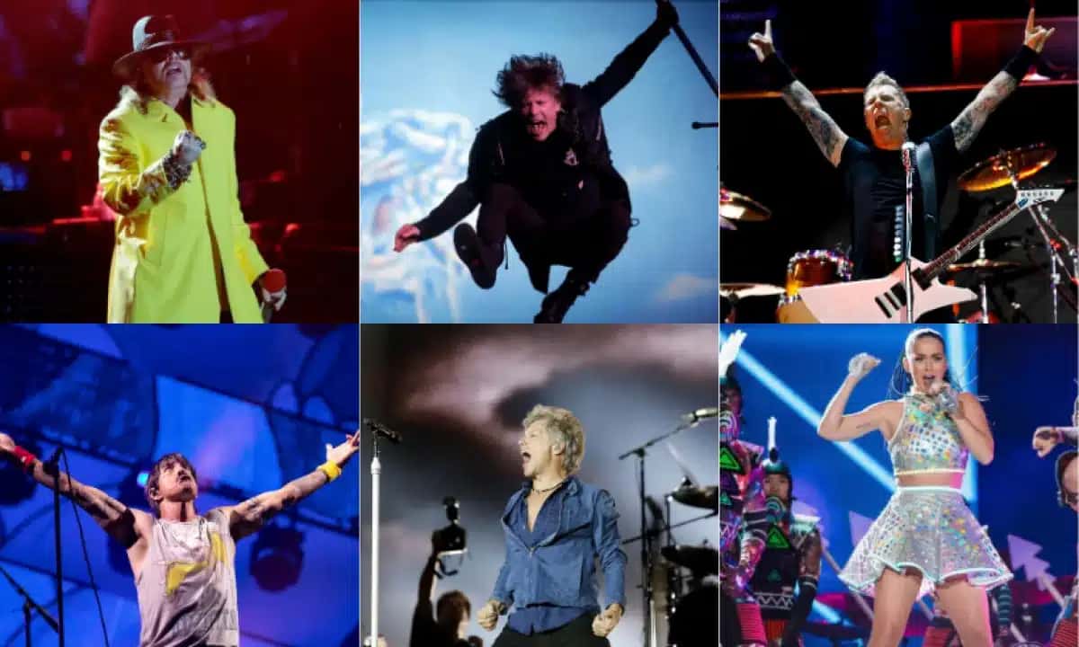 Guns N’ Roses, Iron Maiden, Red Hot Chili Peppers, Metallica, Bon Jovi e Katy Perry estão entre os artistas internacionais que mais vezes se apresentaram no Rock in Rio Brasil.