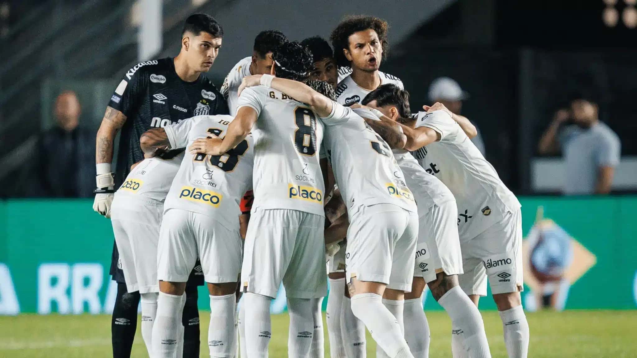 Time do Santos em partida do Brasileirão