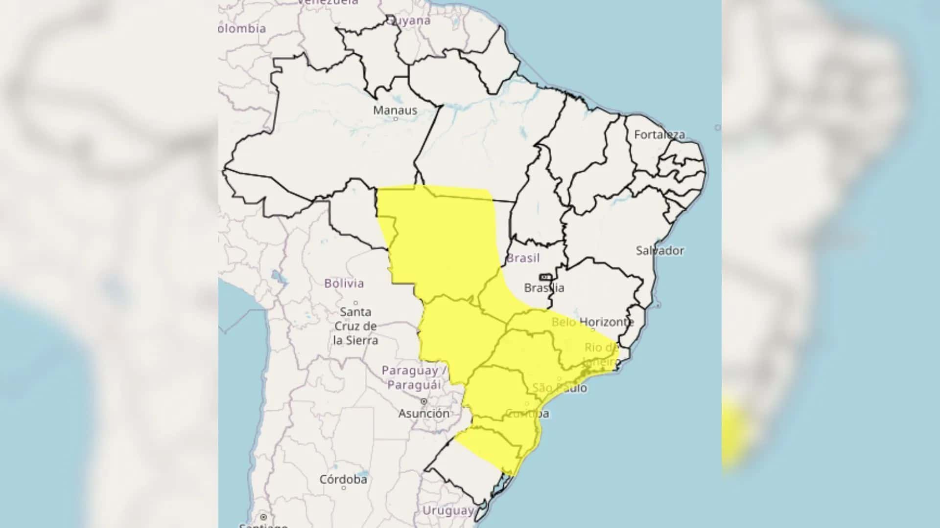 regiões sul, sudeste, centro-oeste e norte do Brasil tem previsão de chuvas fortes, ventos intensos e queda de granizo