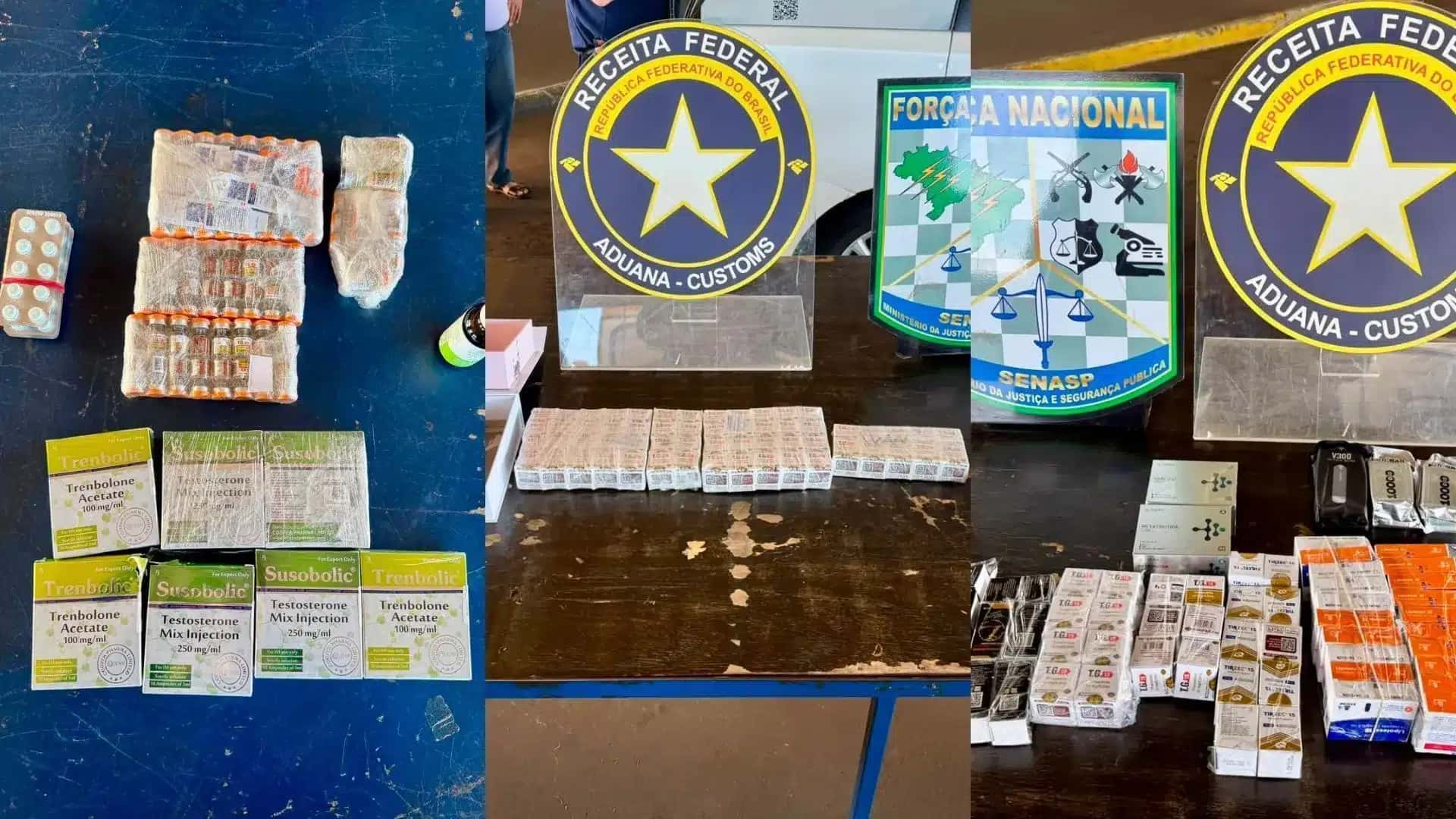 A Receita Federal apreendeu, nesta segunda-feira (7), mais de 1.000 ampolas de medicamentos emagrecedores durante uma fiscalização na alfândega da Ponte Internacional da Amizade, entre o Brasil e o Paraguai