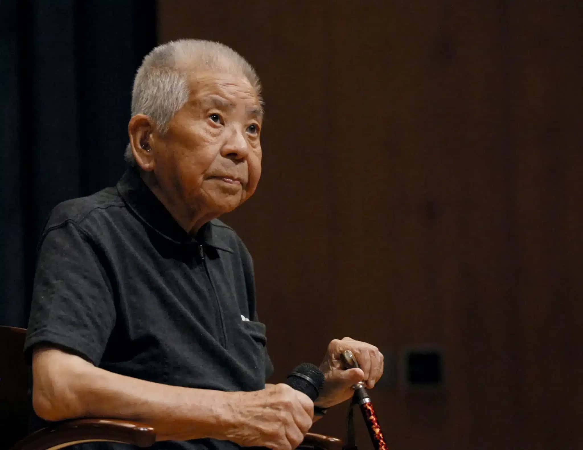 Tsutomu Yamaguchi, subject of the film “Nijuuhibaku: Twice Bombed, Twice Survived” is a 90-year-old survivor of the bombings of Hiroshima on August 6, 1945 and Nagasaki on August 9, 1945. Mr. Yamaguchi was in Hiroshima when the United States dropped the first Atomic bomb on Japan, August 6, 1945. He returned to his home in Nagasaki to be treated for the injuries he sustained in the blast, only to experience the bombing of Nagasaki on August 9, 1945. (Photo by Jemal Countess/WireImage) *** Local Caption ***