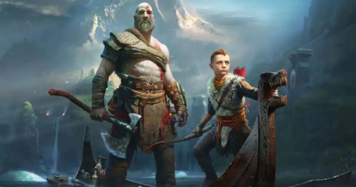 Kratos e Atreus em cena de God of War (2018)