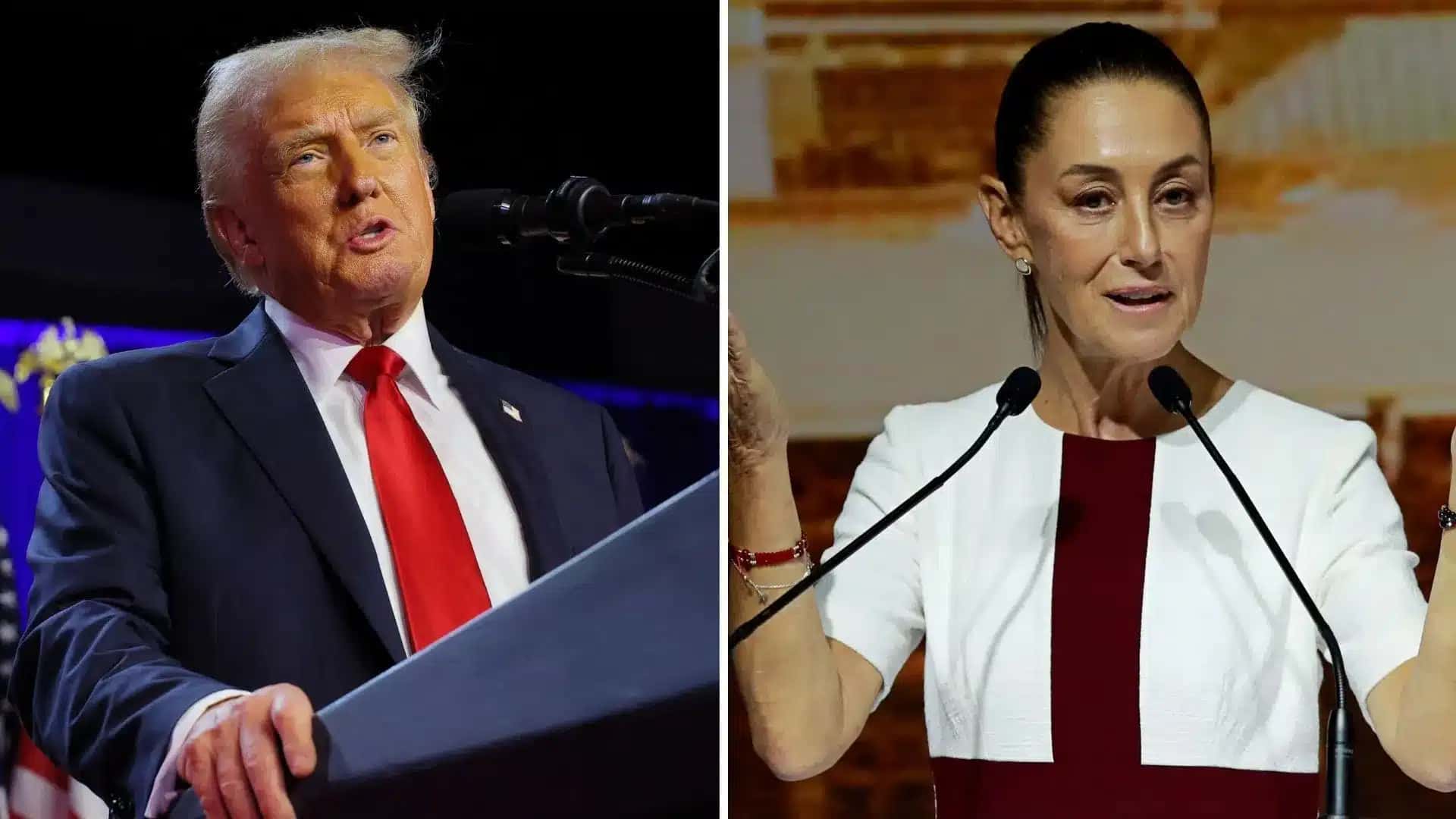 Presidente dos EUA, Donald Trump e a presidente do México, Claudia Sheinbaum