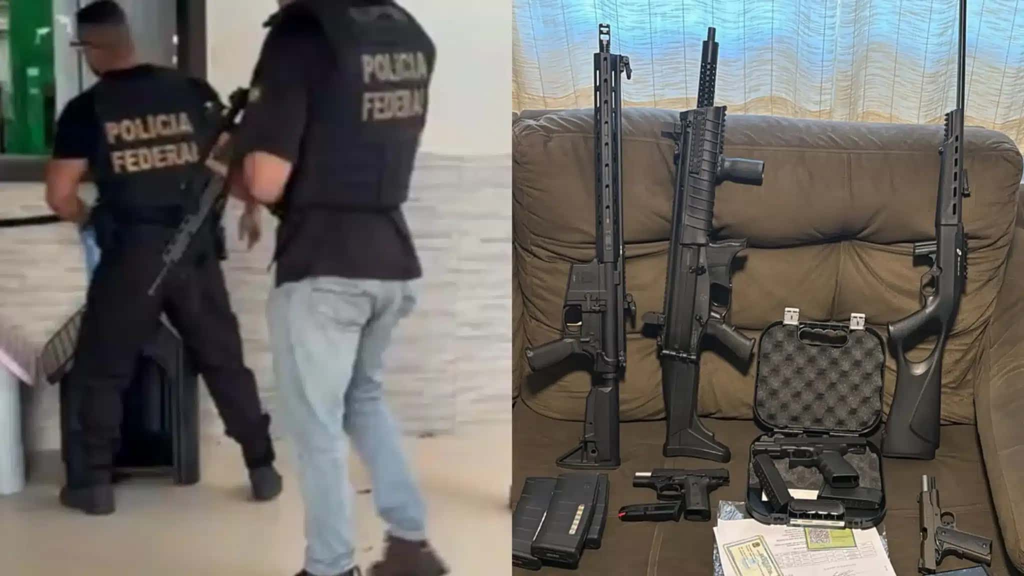 PF apreende armas durante a Operação Polaridade no RJ.