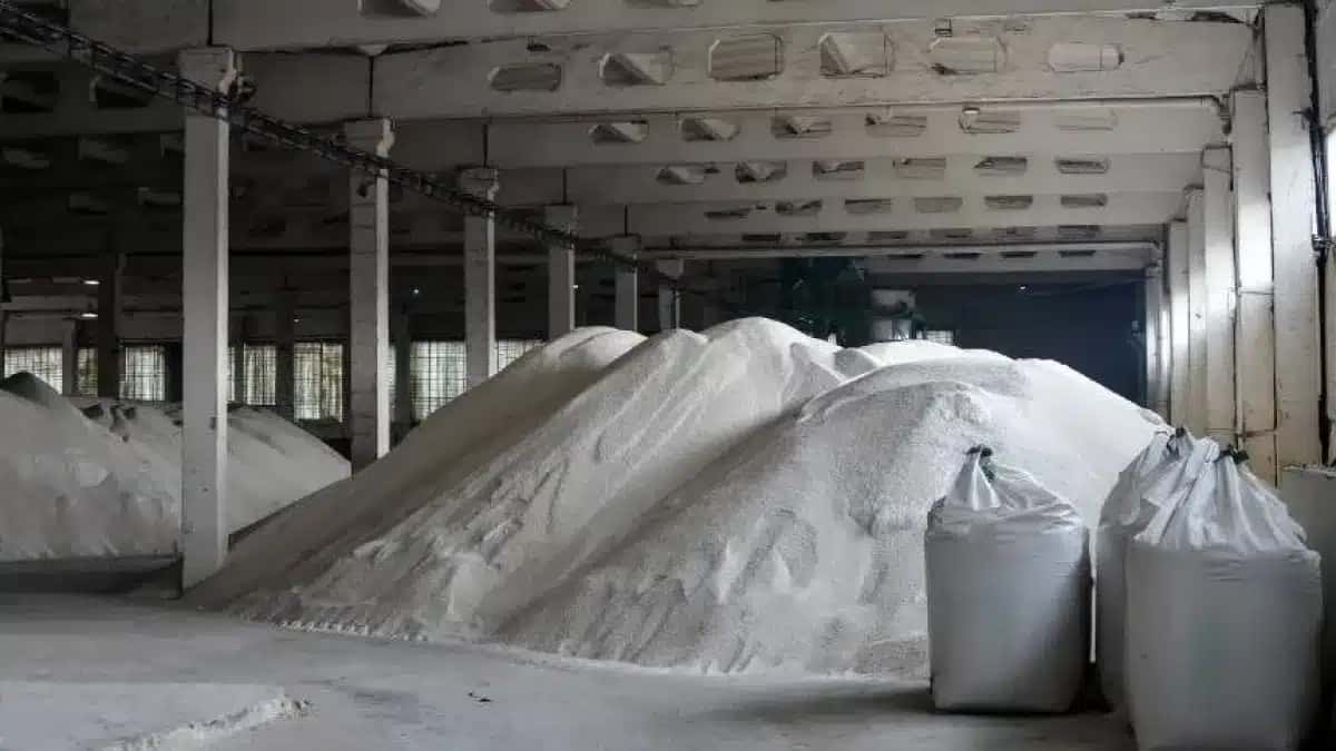 Fertilizantes armazenados.