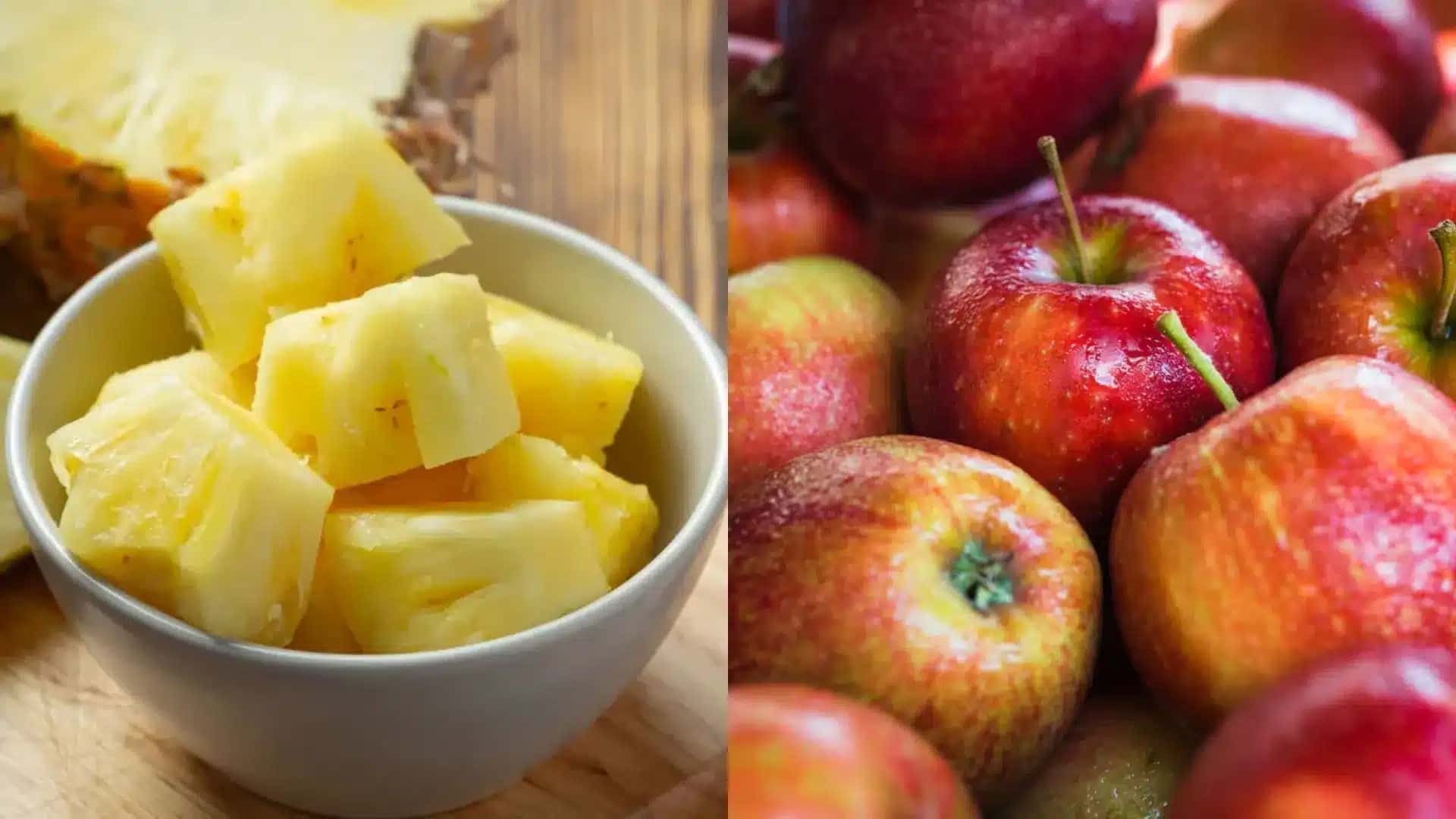Suco de abacaxi e maçã é muito nutritivo e replete de fibras