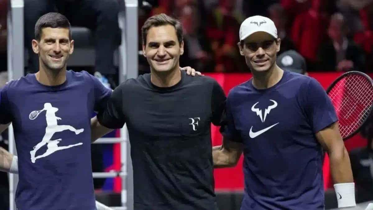 Novak Djokovic, Roger Federer e Rafael Nadal pela Laver Cup