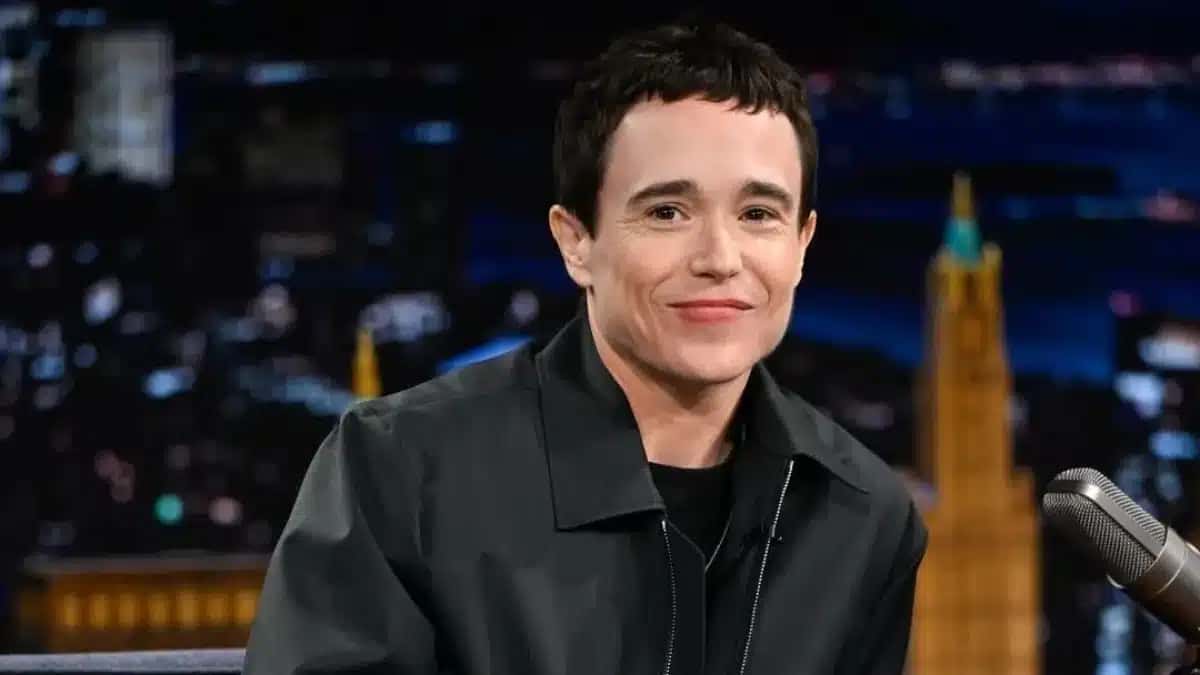 Elliot Page durante participação no The Tonight Show na BTS